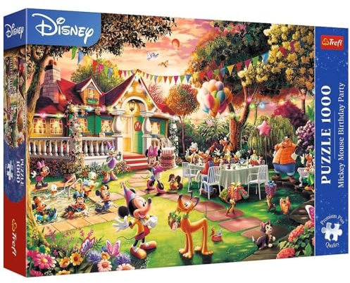 Trefl Premium Plus Quality Mickey Mouse Birthday Party Puzzle - 1000 Pieces, Puzzle Series Favourite Characters, for Adults and Children from 14 Years