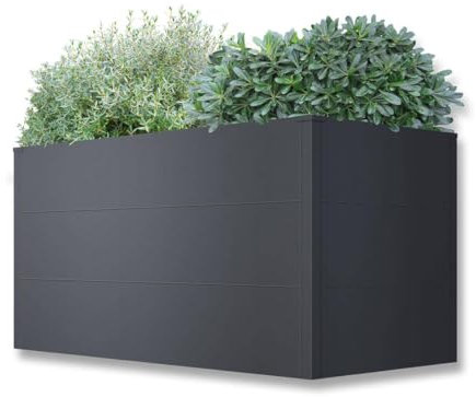 Metzler Hochbeet für den Garten – Stahl in Eisenglimmer | Witterungsbeständiges Metall-Gartenbeet, Pflanzenbeet, Blumenhochbeet | 150 x 75 x 77 cm