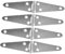 TOPBATHY Lot De 4 Charnières De Porte Robustes En Aluminium Pour Extérieur Abri De Jardin Quincaillerie De Volets Charnières De Porte De Garage Robustes En Fer Galvanisé Argenté
