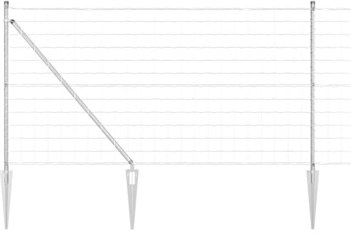vidaXL Zaun mit Pfosten Silber 0,8 x 10 m Stahl, Garten- und Terrassenzaun, moderne Außenpaneele, haltbare Barriere, stylische Privatsphäre, vielseitiges Set