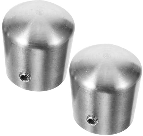 NUOBESTY 2Pcs Handrail End Caps Tube Cover for Stair Rail Polished End Caps with Screw for Secure Fitting Durable Handrail Accessories for Staircase and Grab