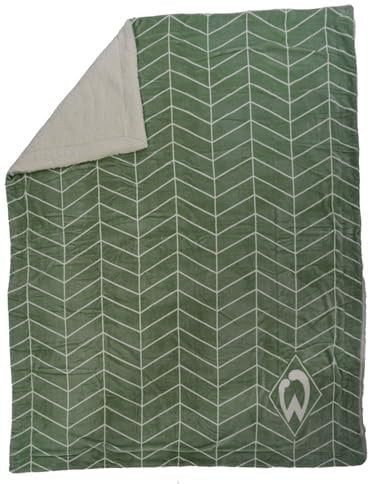 Werder Bremen Kuscheldecke SVW Raute Salbei – Offizielle Fußball Decke 150x200 cm, weich & warm, Fanartikel Geschenk, Sofa & Bett, Mikrofaser Fleecedecke grün