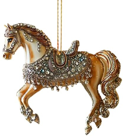 Ornament in Form eines Pferdes – Figur Anhänger aus Acryl 2D – Weihnachtsdekoration zum Thema | für Mädchen und Frauen, Partyhaus, Wand,