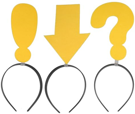 Hohopeti 3 Stück Pfeil und Fragezeichen Haarreifen Gelbe Cosplay Stirnbänder für Geburtstagsfeiern Party Haaraccessoires