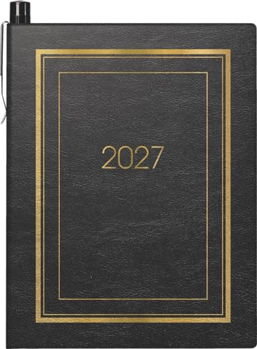 BRUNNEN 1071336907 Taschenkalender Mod. 713 2027 A7, Kunstleder, schwarz: 2 Seiten = 1 Woche