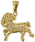CLEVER SCHMUCK Goldener Sternzeichen Anhänger Widder 18 x 14 mm beidseitig plastische Form und glänzend 333 GOLD 8 KARAT