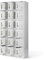 Jan Nowak Umkleideschrank 3B6A Fächerschrank Schließfachschrank mit 18 Fächern Metall Pulverbeschichtung 185 cm x 90 cm x 40 cm (H x B x T) (Grau)