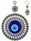 Erbulus Türkischer, großer Glasperle, türkischer Böser Blick, Schutz-Charm mit Hamsa-Schlüsselanhänger, Geschenk - Hängende Ornament Wanddekoration Blau Hamsa
