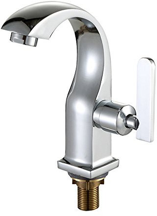 Moderner Einhebel Standventil Wasserhahn für Waschbecken, Badezimmer, Kaltwasser armaturen, Waschtischarmatur, Chrom