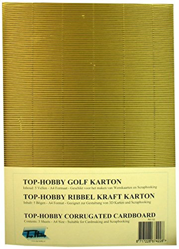 40 Bögen A4 Ribbel Kraft Karton - Gold