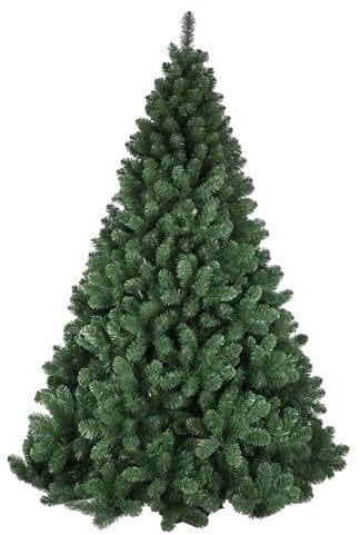 Albero di natale Pino 150 180 210 240 270 CM SUPER FOLTO REALISTICO VERDE NATALE (210CM)