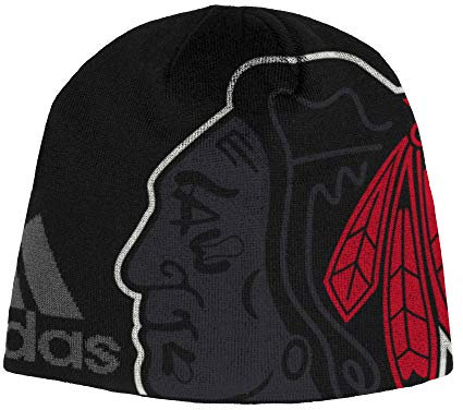 adidas Chicago Blackhawks Jacqurad Beanie NHL Wintermütze, One Size