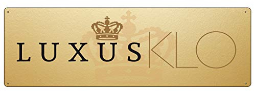Interluxe Schild GOLD Metallschild Türschild LUXUS KLO Toilette WC Gästetoilette Badezimmer