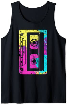 80er 90er Retro Party Motive Musik kassette Tank Top