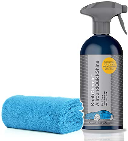 detailmate KochChemie Quick Detailer Set: KochChemie AllroundQuickShine 500ml + Mikrofasertuch Superflausch 40x40cm, 550GSM