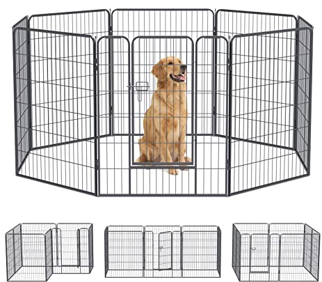 Qianruida Welpenauslauf 100cm hoch 8-teilig Welpenlaufstall Freilaufgehege Laufstall Für Hund Katze Welpe
