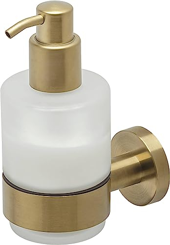 Geesa Nemox Seifenspender, Inhalt: 200 ml Edelstahl/Glas, Farbe: Gold gebürstet, 67 x 148 x 103 mm