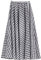 Camilife Jupe Longue Femme Lin Coton Fleuri Jupe Longue avec Poches Latérales Taille Elastique Jupe Bohème Rétro Vintage Longueur 90 cm Taille 34/36/38/40/42, C81 Noir Blanc à Carreaux, SM