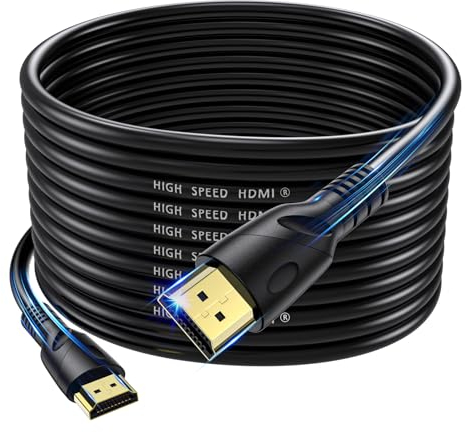 Jorenca 4K HDMI Kabel 15m (HDMI 2.0,18Gbps) Ultra High Speed vergoldete Anschlüsse,Ethernet Audio Return Video 4K, Full HD1080p, 3D-kompatibel Xbox Laptop PS3 PS4 PS9 PC HDTV