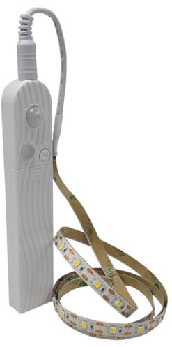 LED ATOMANT Pack 2x Tira LED con sensor de movimiento para Armario, pasillo o cama, 1 metro de luz, Sin enchufes