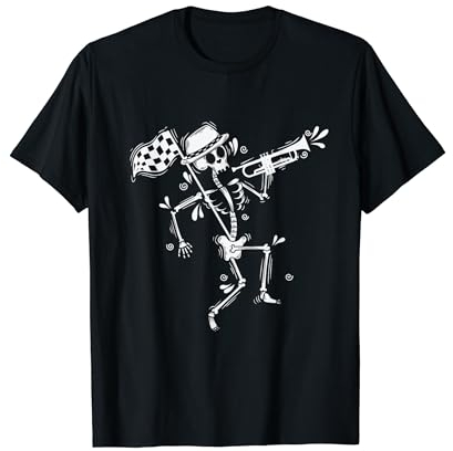Ska Music Skelett mit Trompete Jazz Music Style T-Shirt