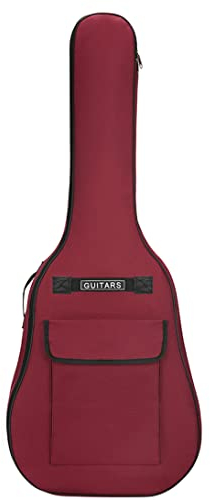 Liummrcy Guitar Bag Akustik Gitarrengigbag Gitarrenbag Gig Bag Rucksack Carry Hülle Oxford Stoff Dunkelrot Waterfach Gitarrenhülle 40/41 Zoll Gitarre 5mm Dicke Baumwolle