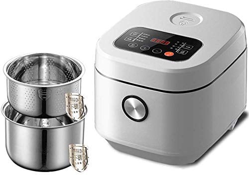 Programmable Rice Cooker Slow Cooker Steam Yogurt Maker Low Removal Sugar Stew with 24 Hours Delay Timer and 3L Auto Keep Warm Functions (3L)