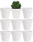 Yishang Lot de 9 mini pots en terre cuite blanc de 5,1 cm – Petit pot de fleurs fait à la main pour chambre d'enfant, cactus, pot de fleurs, poterie, décoration de rebord de fenêtre