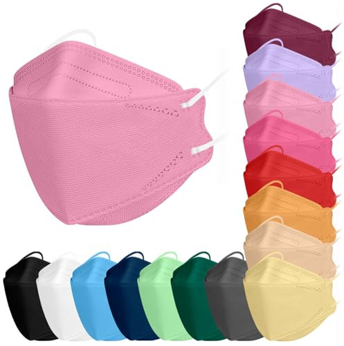 TubeRoo FFP2 Maske MHD 04.2025 rosa pink hellpink 50 Stück Masken Fischform, Versand aus Deutschland, weiche Ohrschlaufen Bänder, Atemschutzmaske, Mundschutz