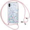 Vauki handyband für iPhone XS/X Hülle mit Band,Silikon Durchsichtig Transparent Flüssig Glitzer mit Kette Kordel Bumper Treibsand Necklace TPU Schutzhülle Case für iPhone XS