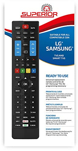 Re-Flix TV Universal Fernbedienung passend für Samsung HG65ET690U UE22H5005 UE49MU6272 UE75TU7190 LE-46A900G UE40D5700