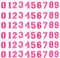 J.CARP 60Pcs Pink Number 0 to 9 Patches Iron on Sew on Letters for Clothing, Hats, Shoes, Backpacks, Handbags, Jeans, Jackets etc.