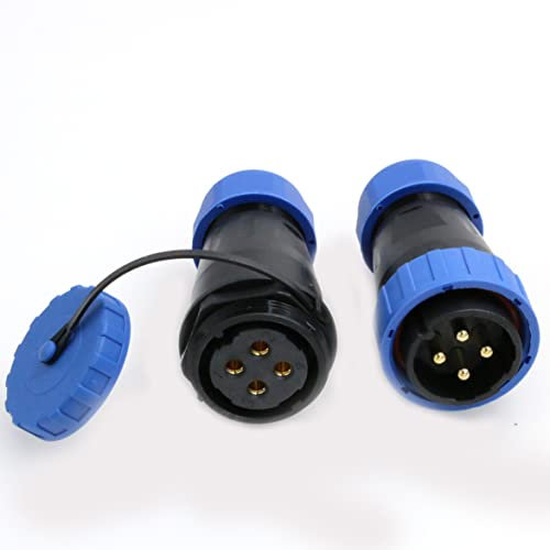ZBLZGP TY28 4 Pin Connettore senza saldatura Maschio Femmina Presa Pannello Presa a Vite Crimpare Connettore Elettrico Circolare a Scollegamento Rapido Impermeabile 45A 10AWG Filo