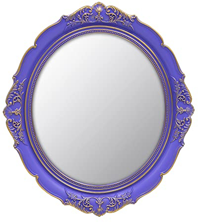 YCHMIR Specchio da appendere per camera da letto, 37,6 x 33,3 cm, ovale, viola