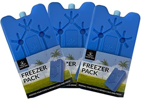 KARAN KING Freezer Blocks – Coolant that Stays Frozen for Longer – Keeps Food and Drinks Cooler for Hours | Reusable Ice Packs for Lunch box, Travel, Picnic (3 Pack, 200 ML)