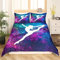 Gymnastik Bettwäsche Gymnastik Liebhaber Bettwäsche Set Galaxie Sternenhimmel Bettbezug Lustige Tänzer Silhouette Bettbezug Turner Geschenke für Mädchen Jugendliche Frauen 135x200 Bettwäsche Set