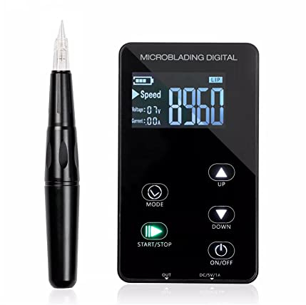 MTSM Kabellos Permanent Make-up Maschine Stift Rotary Machine Digitaler Netzteil Kit Tätowierungs stift Microblading Pen Set 10 Stück Nadeln für Shading Augenbraue Eyeliner Lippen D50
