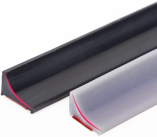 ESUFEIR Barriera Doccia Ferma Acqua,Striscia di Ritenzione,Silicone Doccia per Barriera Stop Acqua Soglia, Arresto Doccia Autoadesivo,Protezione Doccia Pieghevole Bagno(1M, Grigio)