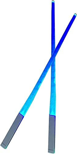 1 Pair Lightsaber Chopsticks, LED Glowing Chopsticks, Home Kitchen Dinner Luminous Reusable Tableware Food-Grade Chopsticks Starwar Theme Party Supplies (Blue)