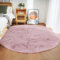 Ghouse Teppich Rund 150x150 cm Rosa Flauschig Weich Wohnzimmer Schlafzimmer Dekoration rutschfest Kurzflor Teppich Waschbarer Carpet