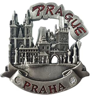 Kühlschrankmagnet, Motiv: Prag, tschechischer 3D-Kühlschrankmagnet, Souvenir, Geschenk, Metalllegierung, handgefertigt, Praha-Kühlschrankmagnet, Heim- und Küchendekoration, Kollektion