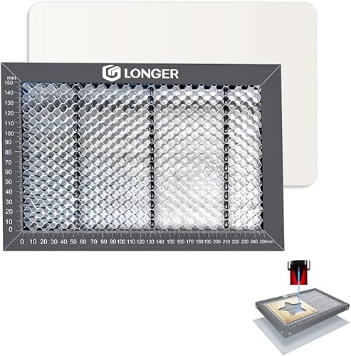 LONGER Laser Graviermaschine Honeycomb Wabentisch, 300x200mm Waben Laser Arbeitsplatte, Arbeitstisch für Laser Cutter, Tischschutz für die Meisten Graviermaschinen, Gravurwerkzeug