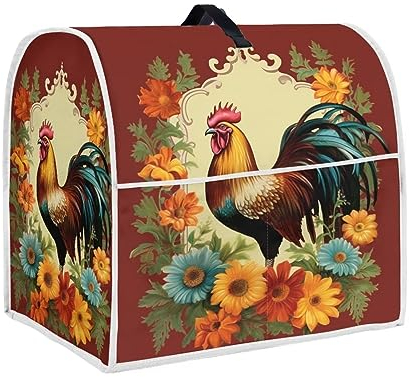 DISNIMO Sunflower Rooster Stand Mixer Covers Compatible with 4.5-5 Quart Kitchen Aid Mixer, Washable Kitchen Appliance Cover Universal Fit Coffee Maker Blender Juicer, Easy to Clean, CZ44