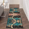 Teppich Läufer Flur rutschfest Meterware 80×400cm, Geometrisch Schwarz Gold Grün Diamantgitter Küchenläufer Flurläufer Lang Polyester Teppichläufer, für Korridor Schlafzimmer Wohnzimmer