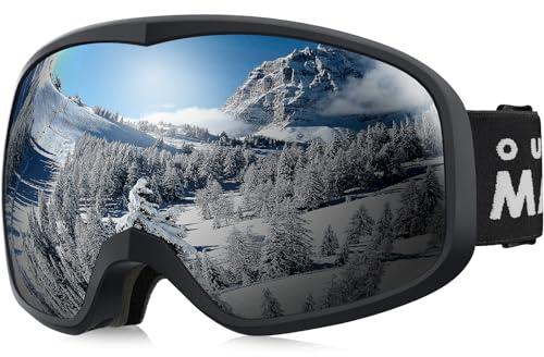OutdoorMaster Owl Skibrille OTG, Schnee Snowboardbrille für Männer Frauen Jugendliche, Anti-Beschlag, 100% UV-Schutz