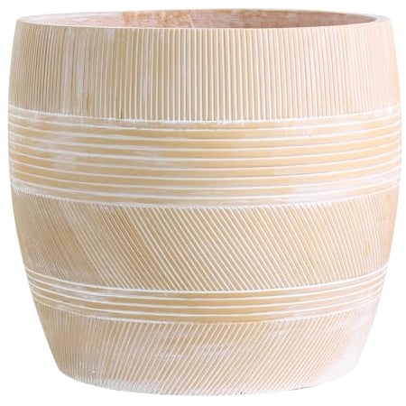Olly & Rose Pot de Fleurs Grande Extra Large à Motifs – Fibre Ciment Terre Cuite – Pot de Fleurs XL – H 50 cm P 44 cm - Jardinieres Exterieur Grande Taille