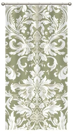 Guangpat Rideau de douche damassé à l'aspect lin pour salle de bain – Rideau de douche en polyester avec crochets pour décoration de salle de bain – 91,4 x 183 cm – Blanc clair