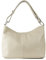 1990s Umhängetasche für Damen aus echtem Leder, mittlere Schultertasche aus Leder, Hobo mit ausziehbarem Schultergurt., beige
