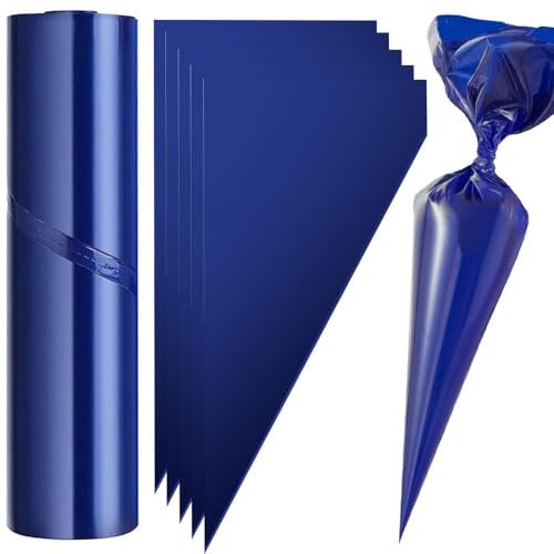 WWZJ Strong Professional 21 Disposable Piping Bags Pastry Bags for Home Baking, Icing, Cupcake (Dark Blue-50Pcs, 52x25)