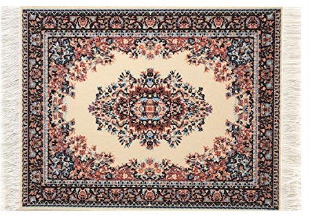 Samsrainbow Teppich Mauspad - Büro Zubehör - Orientalischer Mini Teppich Computer Zubehör Bürobedarf, Bunt (Beige)